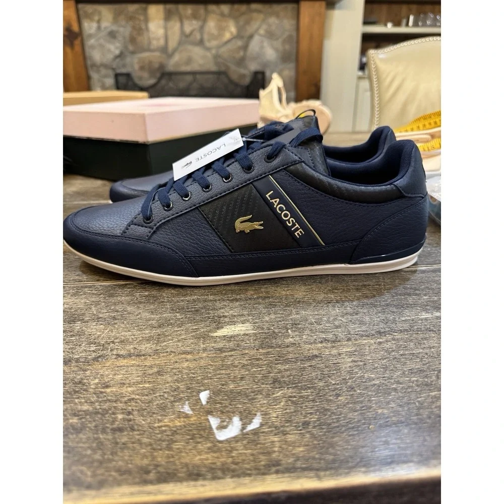 Lacoste Men's‎ Chaymon-0120-1 Sneakers Low Top Navy/Black Size 13